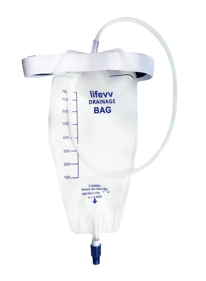 Lifevv 750ml Depot w/Clear Drainage Bag,Urine Drainage Bag, Nephrostomy Bag with Twist Drain Valve, 24 inch Tubing (3 Pack) - Image 4